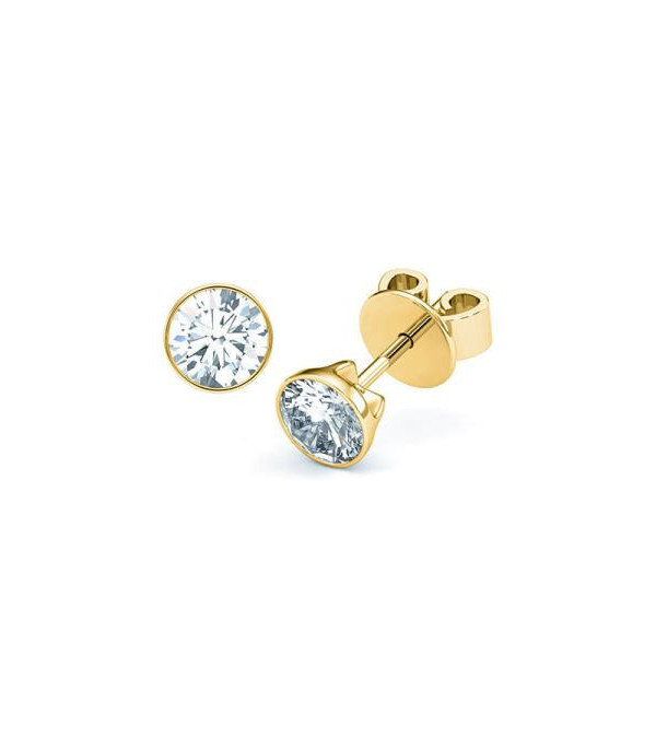 Aros económicos de oro blanco de 18 quilates con diamantes