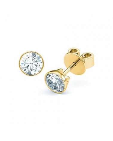 Aros económicos de oro blanco de 18 quilates con diamantes