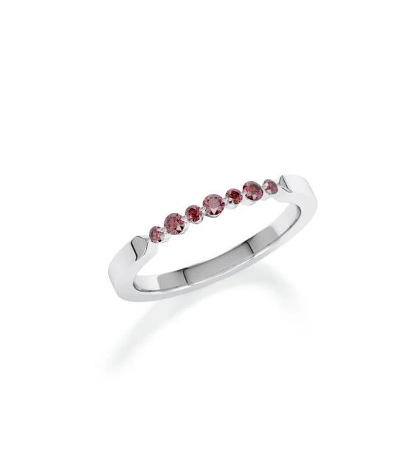Anillo en oro blanco o platino fancy diamonds de color rojo  | Staring