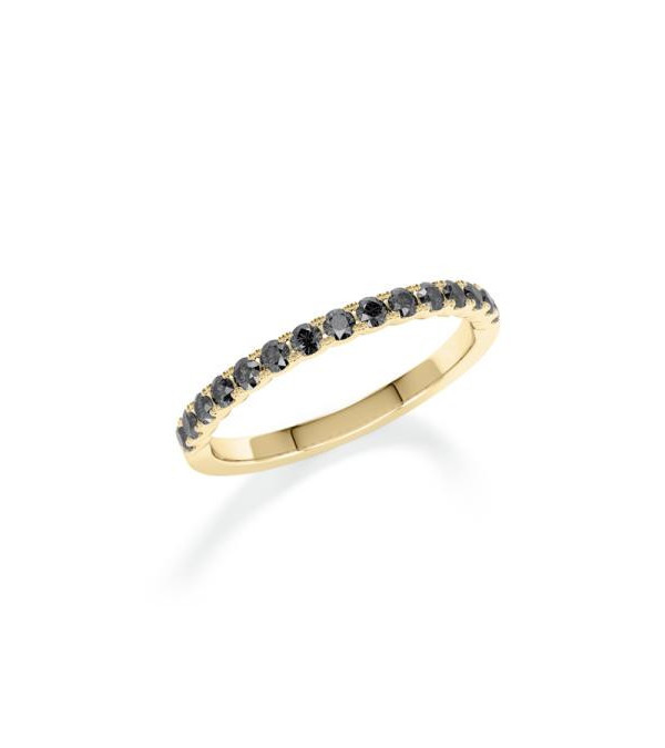 Anillo de oro con media corona de diamantes negros | Staring
