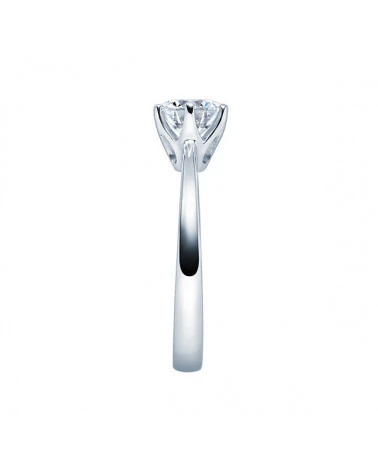 Anillo de compromiso fino y elegante en oro blanco al mejor precio