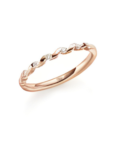 Anillo de compromiso original con forma de ola y diamantes | Staring