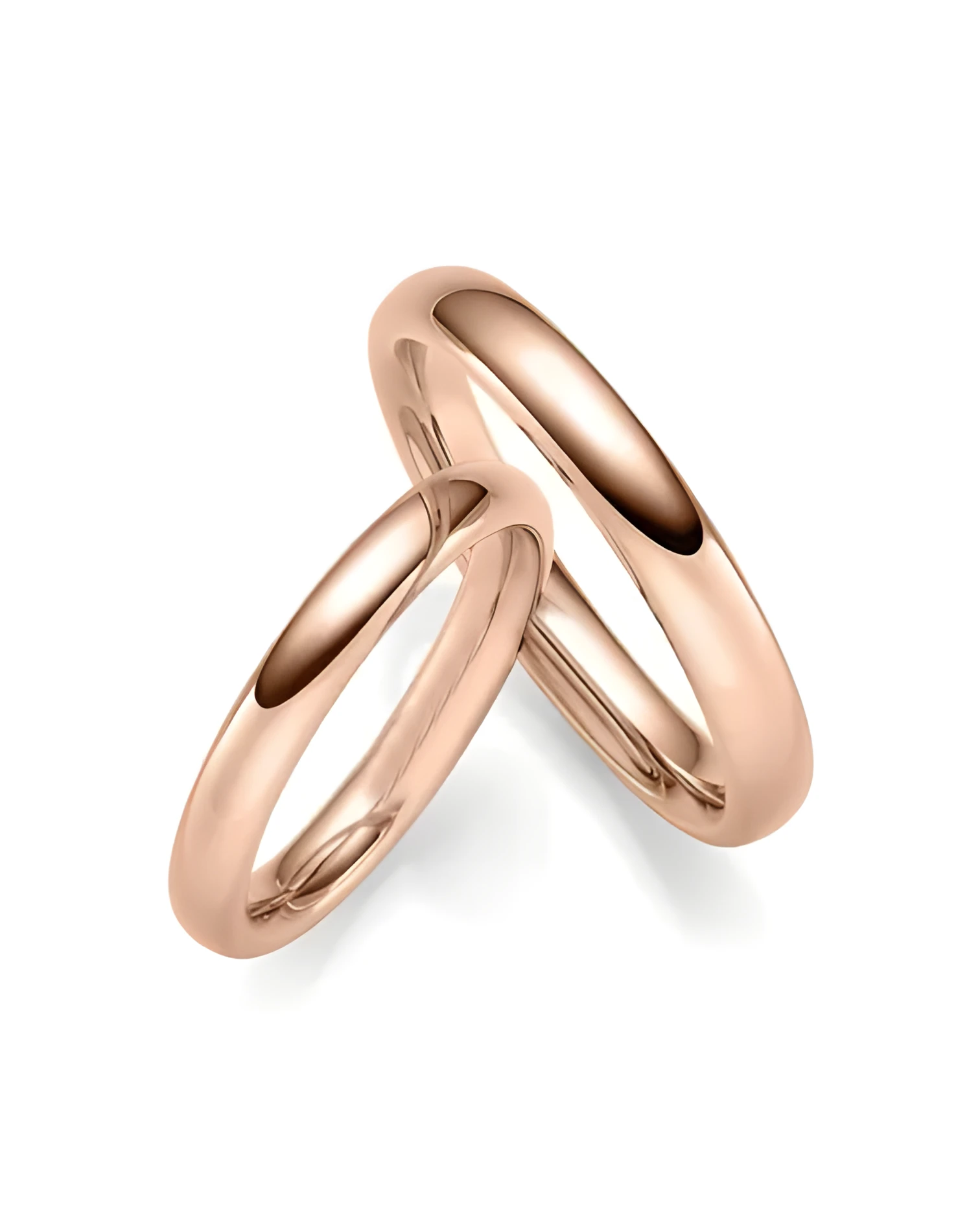 Alianzas de matrimonio clásicas de oro rosa de 8k | Staring