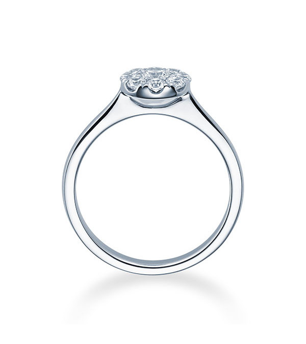 Alianzas de boda en platino, media corona de diamantes y ...