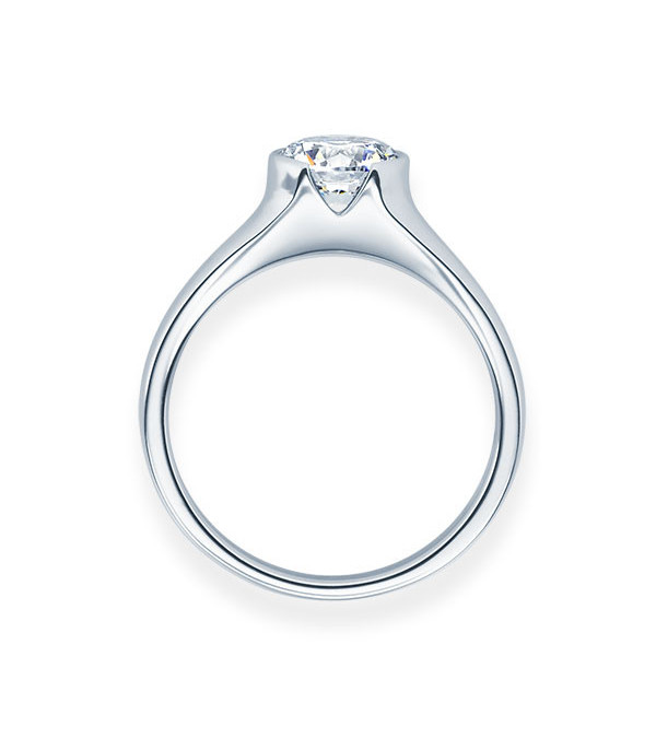 Anillos de boda en platino con corona central de diamantes. Rubin - 1 Anillos de boda en platino con corona central de diamantes. Rubin - 1
