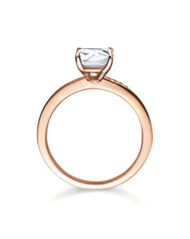 Antares 0,38 | Oro rosa - ANILLOS DE COMPROMISO EN ORO ROSA - Alianza de oro rosa de 18K con diamantes para la pedida de mano