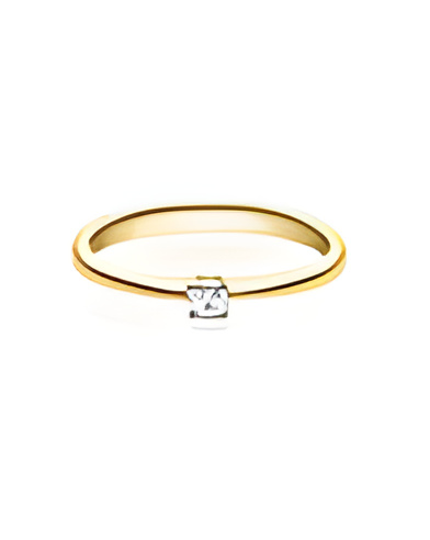 Solitario en oro amarillo de 14K con diamante G,si de la mejor calidad