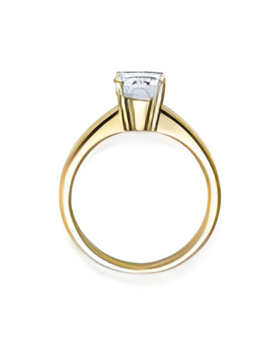 Clásico anillo de compromiso con diamante artificial de origen ético