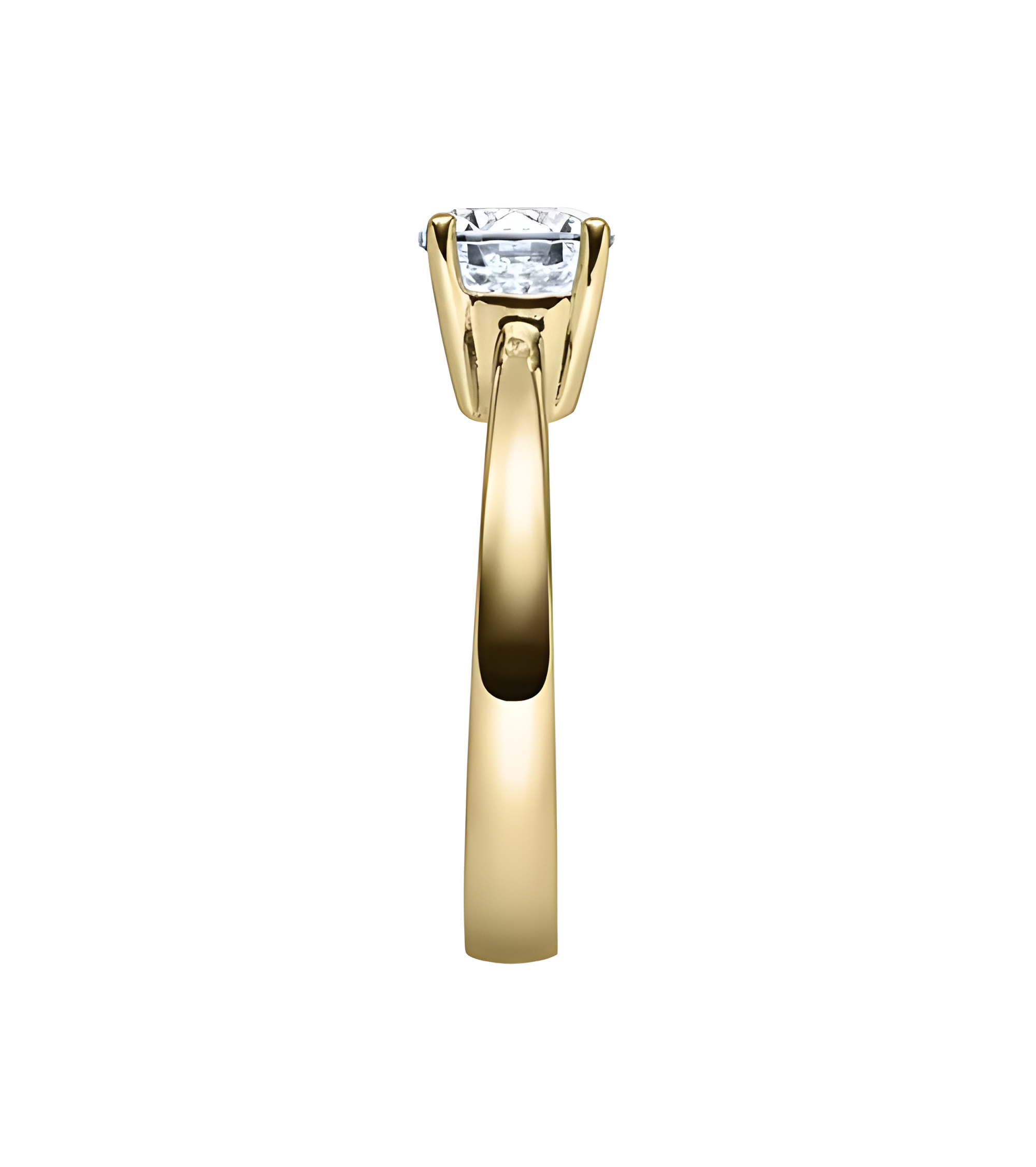 Clásico anillo de compromiso con diamante artificial de origen ético