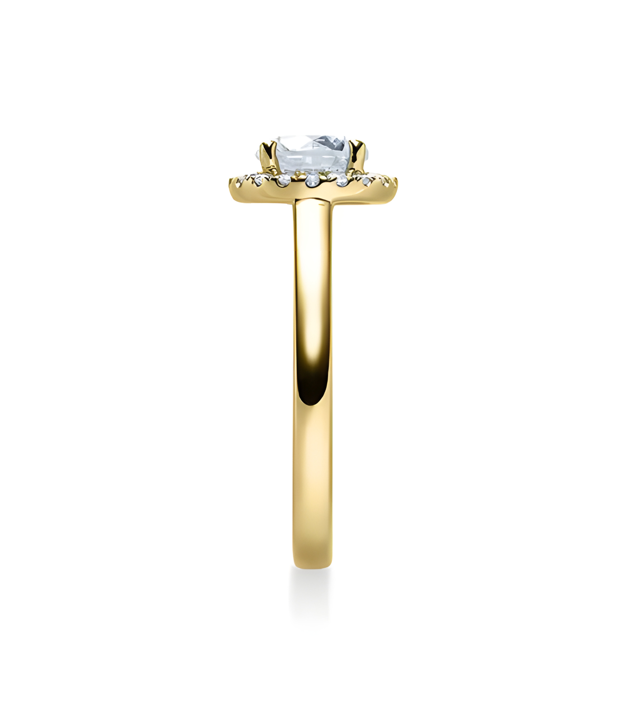 Anillos de compromiso pavé con diamantes artificiales de laboratorio