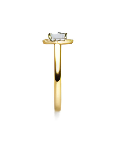 Anillos de compromiso pavé con diamantes artificiales de laboratorio