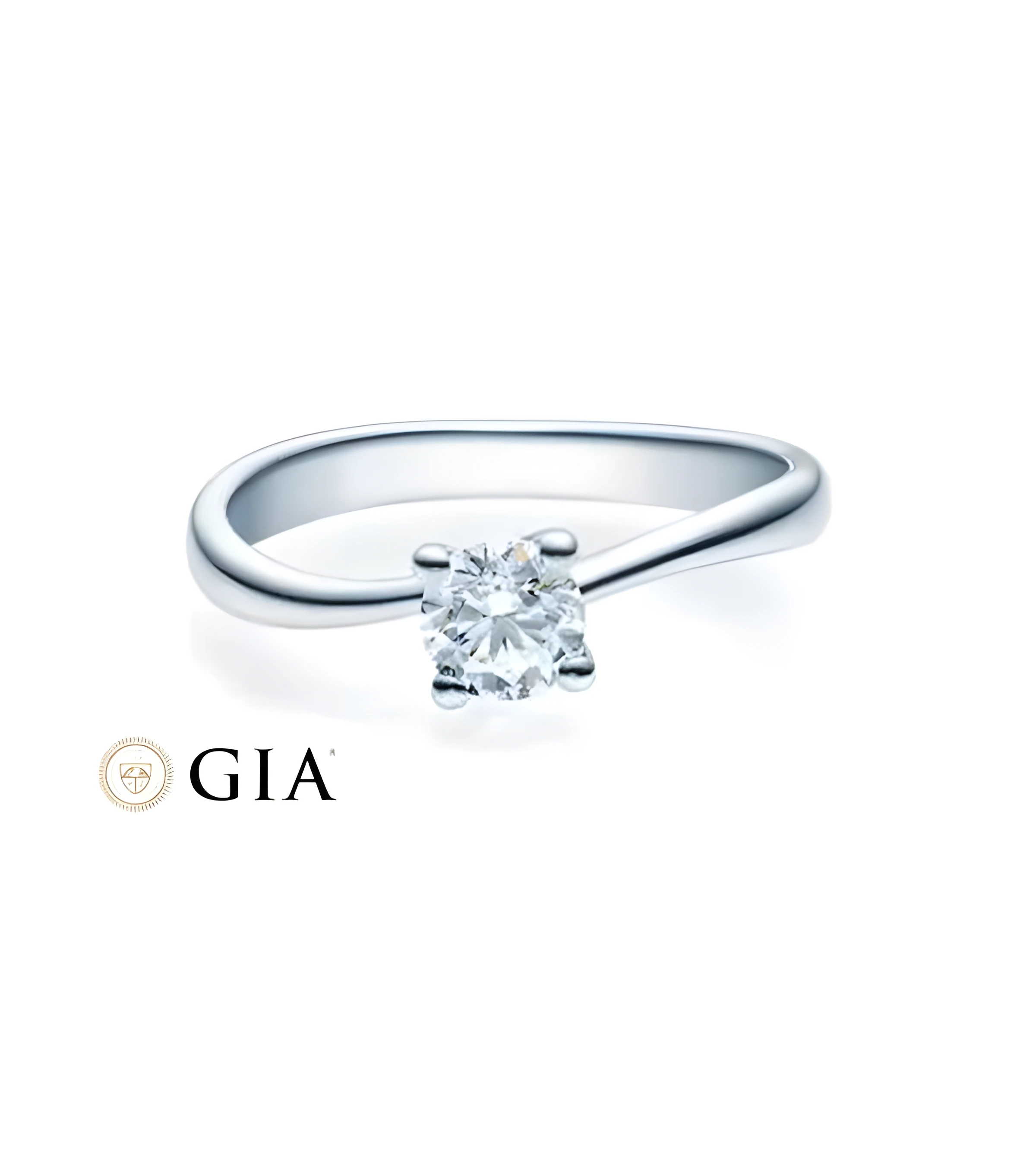 Original anillo de compromiso solitario con montura curva | Staring