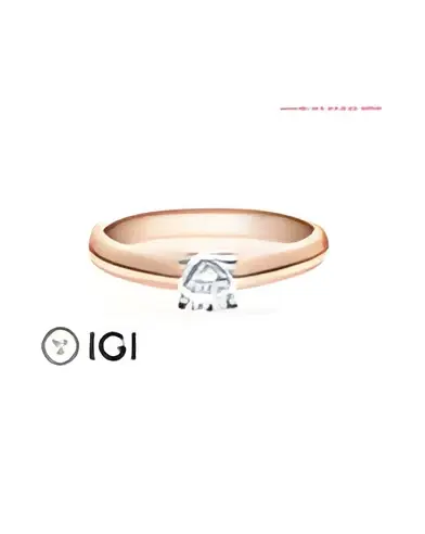 Clásico anillo de compromiso con diamante artificial de origen responsable