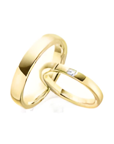Alianzas de matrimonio económicas de oro amarillo de 8k | Staring