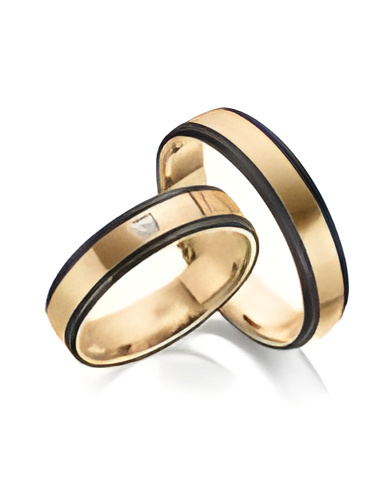 Exclusivas alianzas de boda de oro amarillo y negro