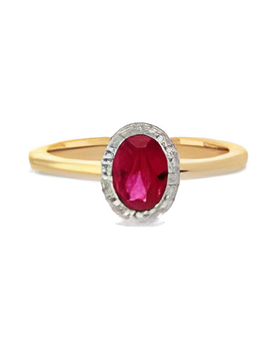 Engagement Gold Rings with Rubies and Diamonds | Staring