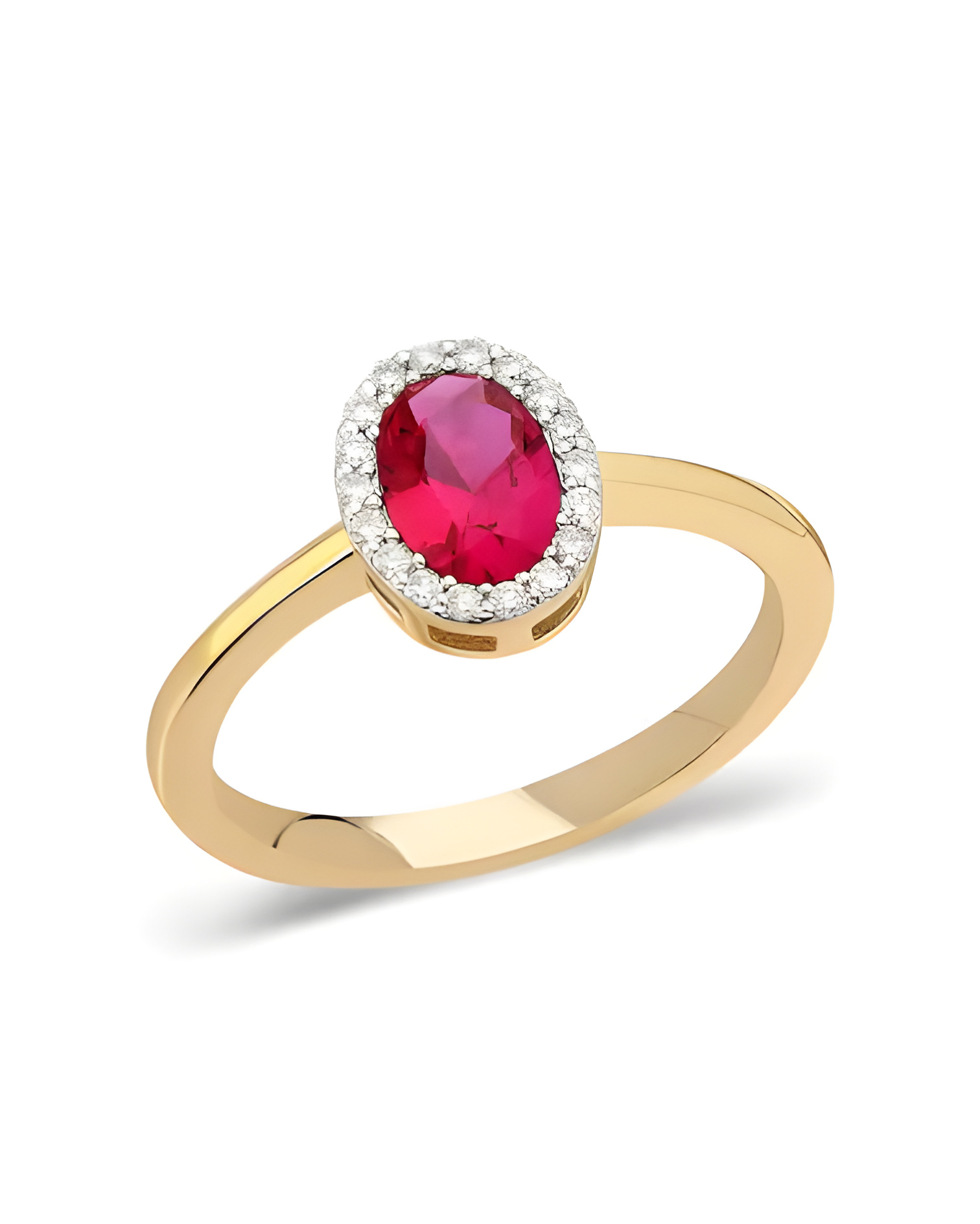 Engagement Gold Rings with Rubies and Diamonds | Staring