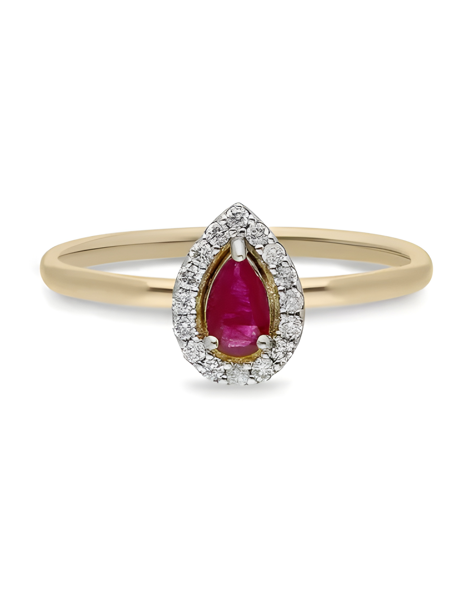 Sortija de oro con un zafiro y diamantes alrededor | Staring