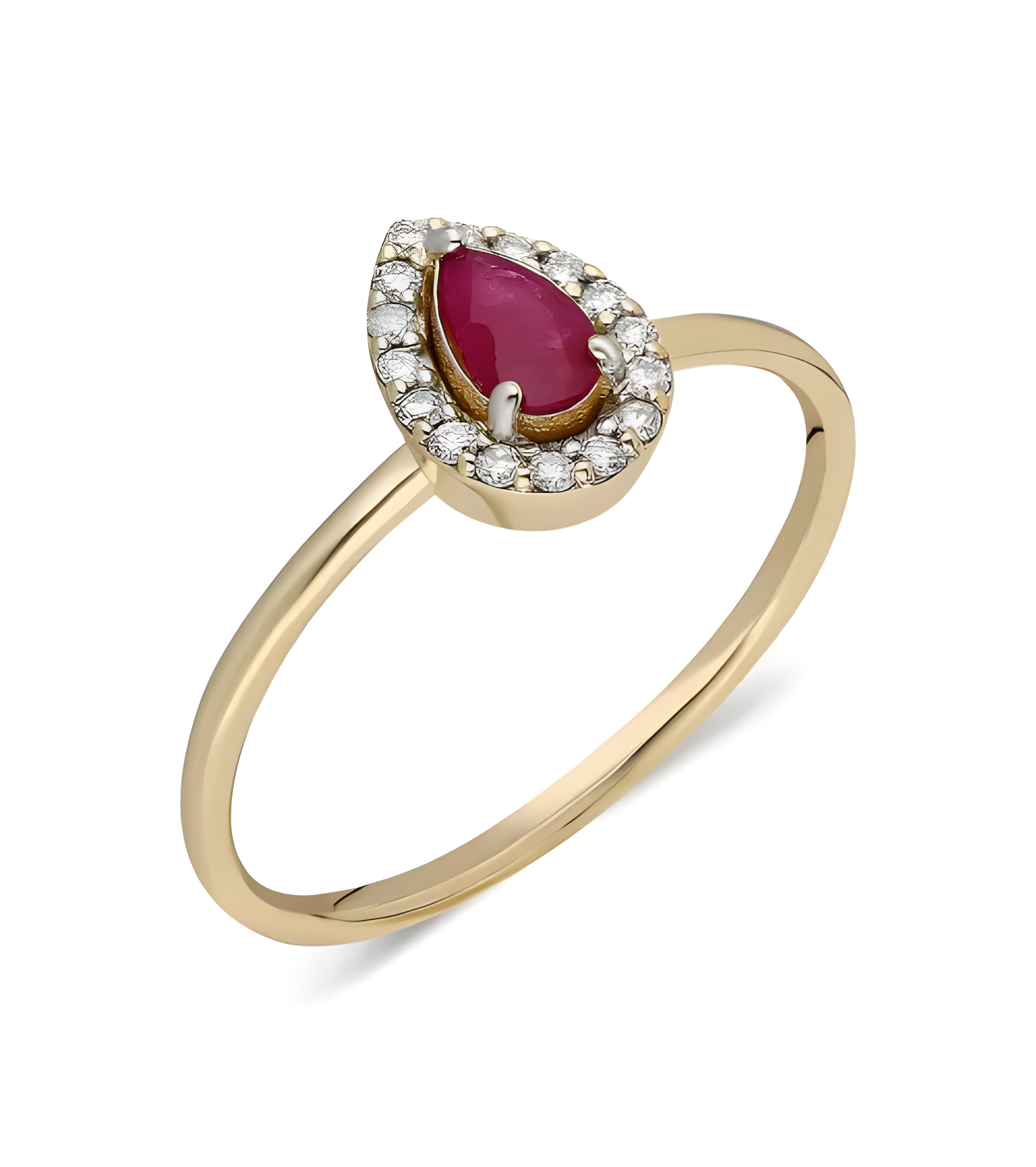 Sortija de oro con un zafiro y diamantes alrededor | Staring