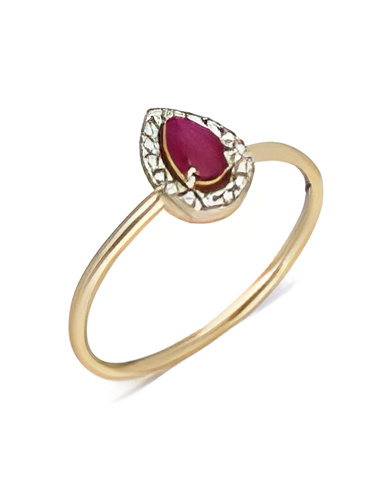 Sortija de oro con un zafiro y diamantes alrededor | Staring