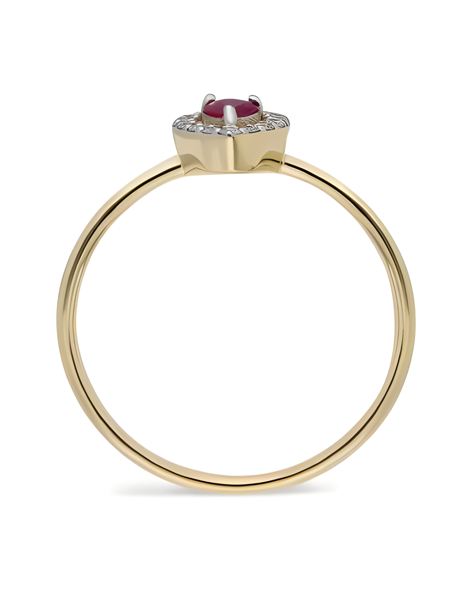 Sortija de oro con un zafiro y diamantes alrededor | Staring