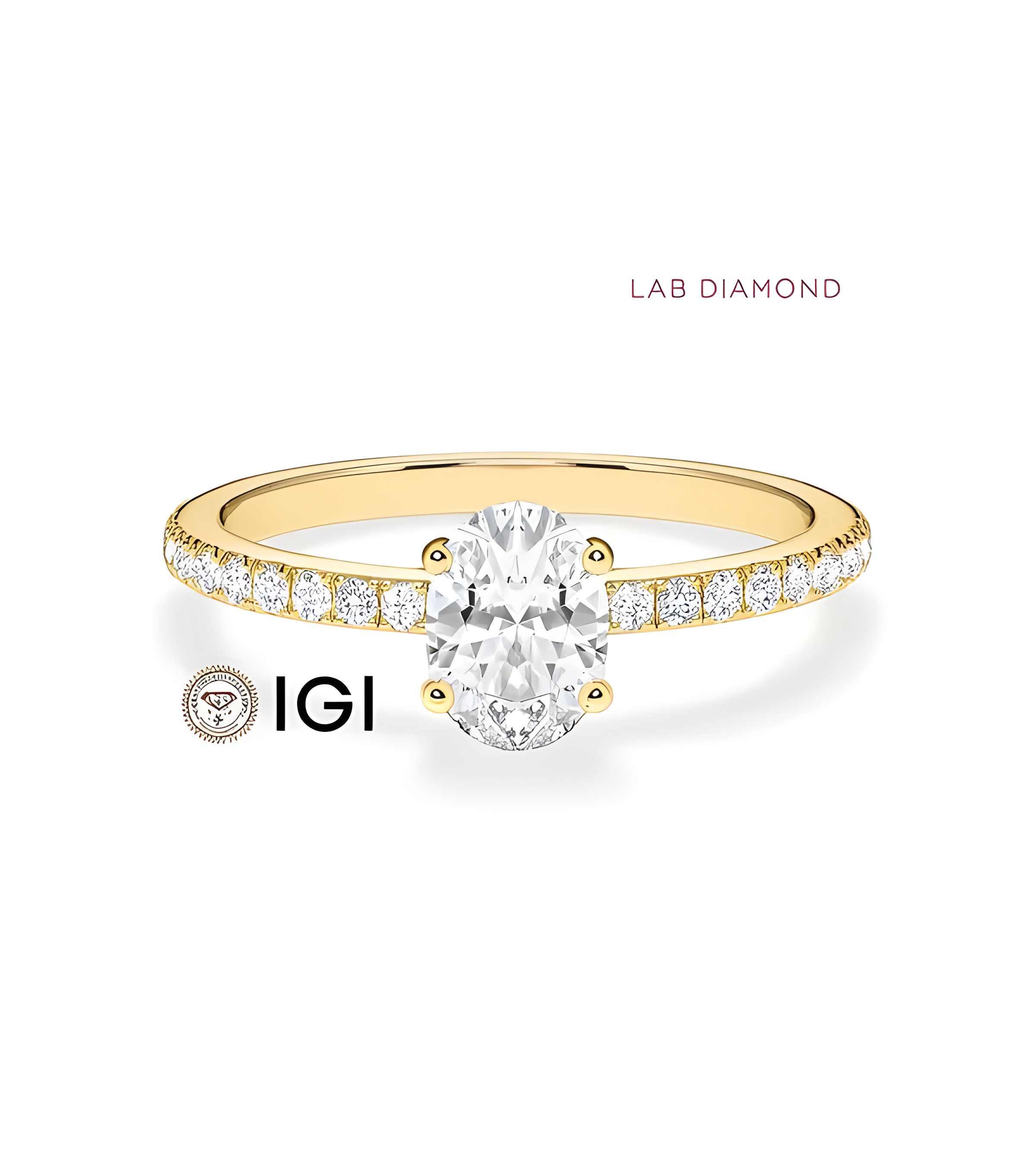 Lab-grown diamond pavé engagement rings