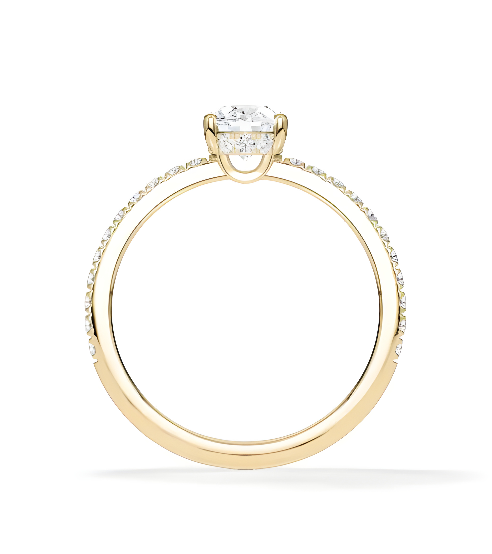 Lab-grown diamond pavé engagement rings