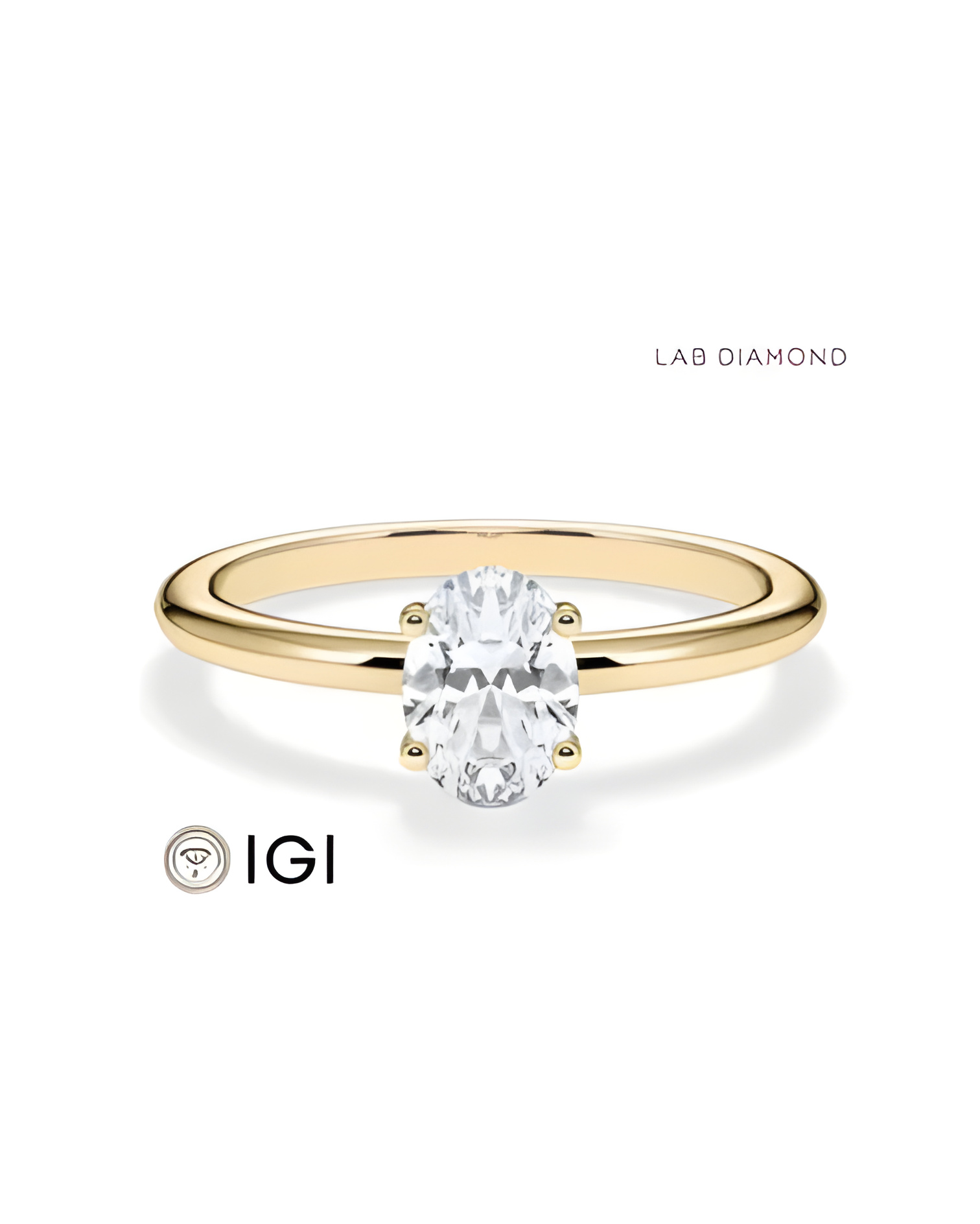 Solitarios compromiso en oro amarillo con lab diamond | Staring