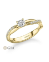 Exclusive combinated yellow gold engagement ring  | Staring