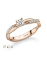 Anillos de compromiso combinados en oro rosa | Staring