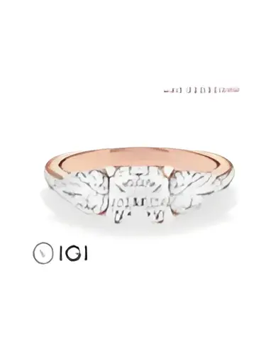 Anillo de compromiso de oro o platino con distintos cortes de diamante | Staring