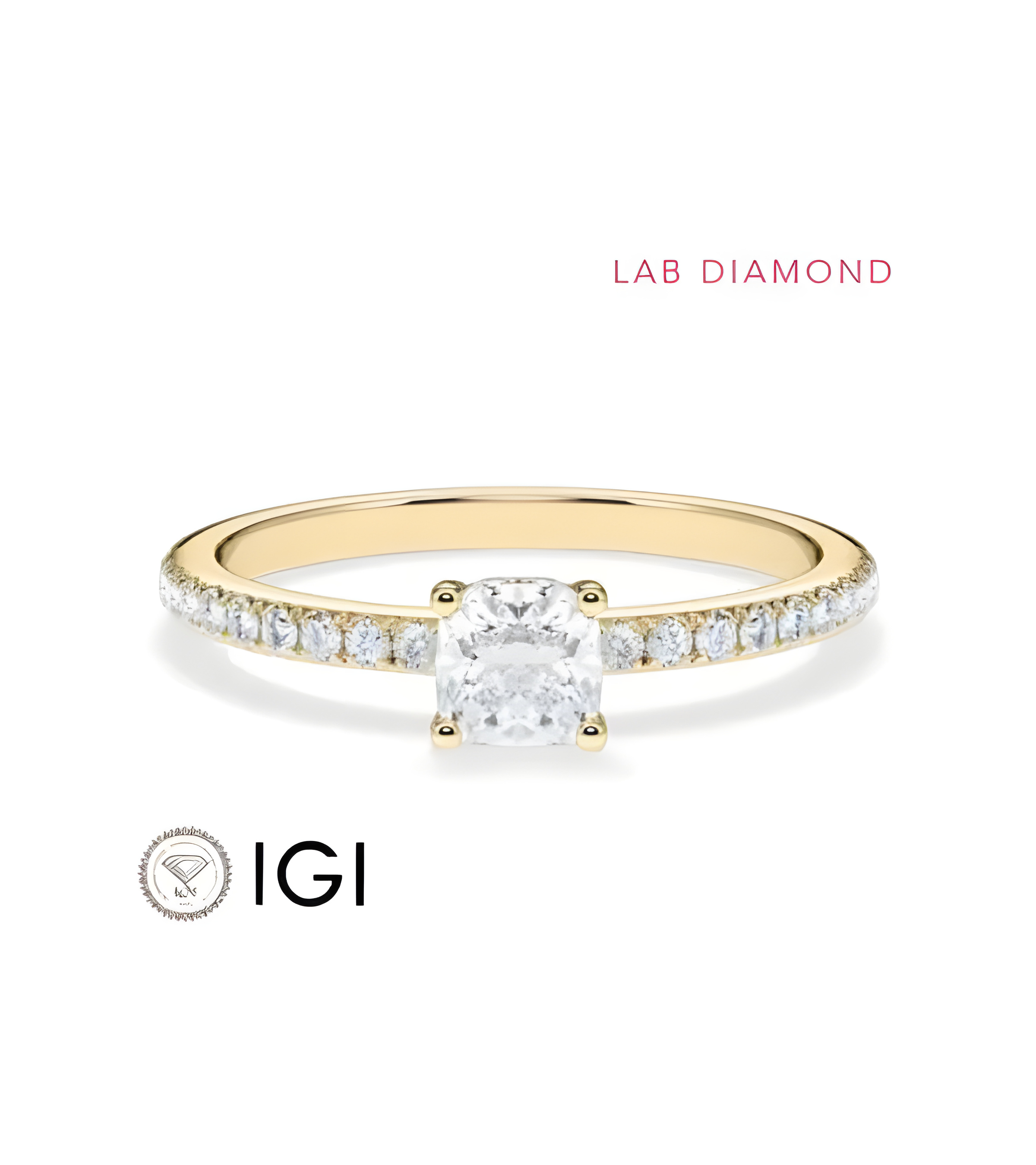 Pavé engagement rings with ethical lab-grown diamonds