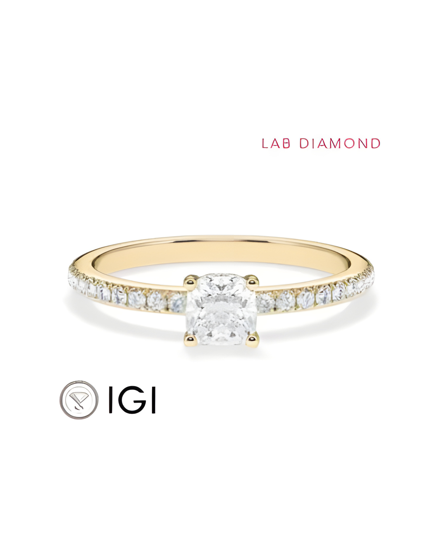 Pavé engagement rings with ethical lab-grown diamonds