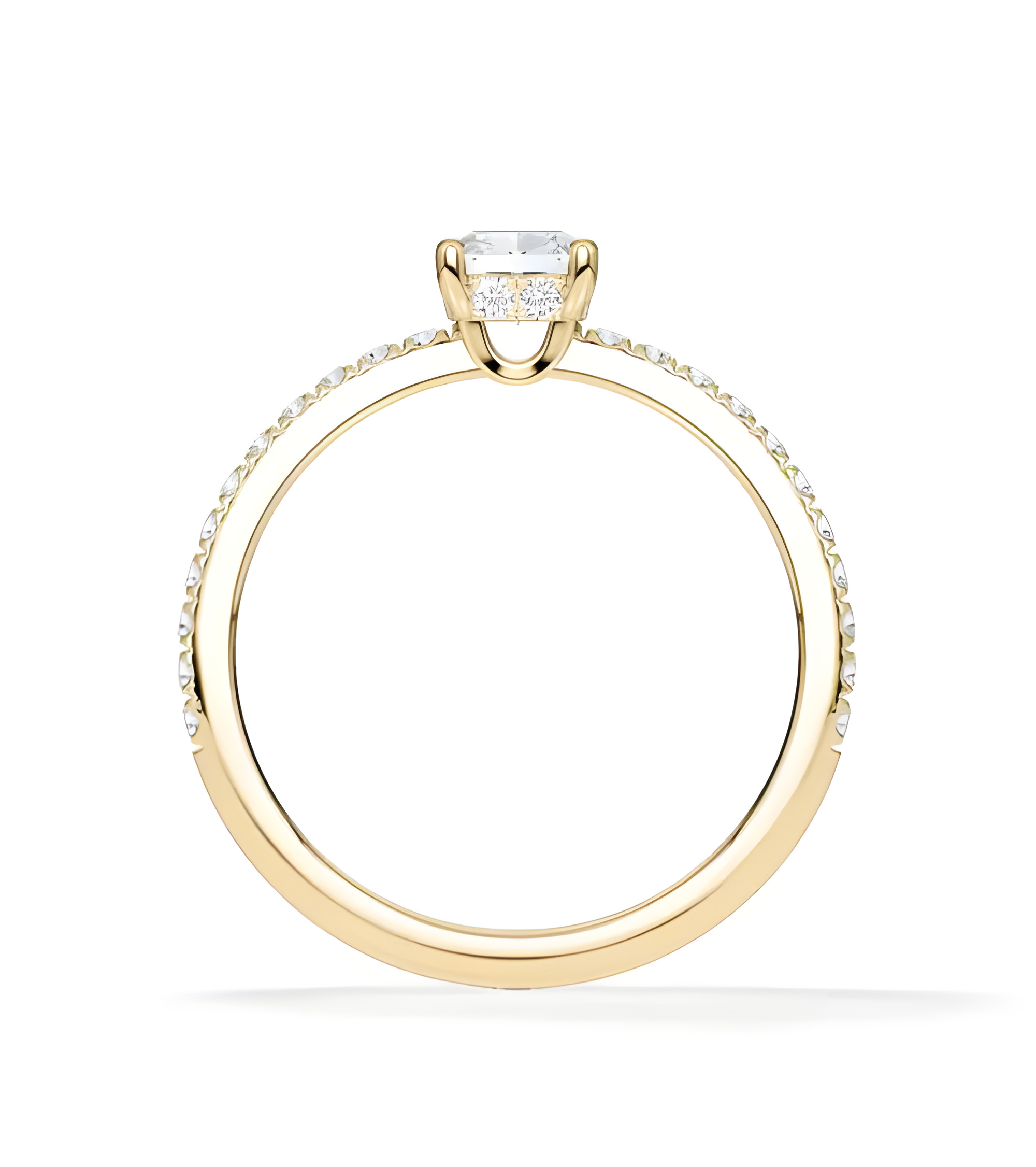 Pavé engagement rings with ethical lab-grown diamonds
