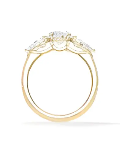 Anillo de compromiso de oro o platino con distintos cortes de diamante | Staring