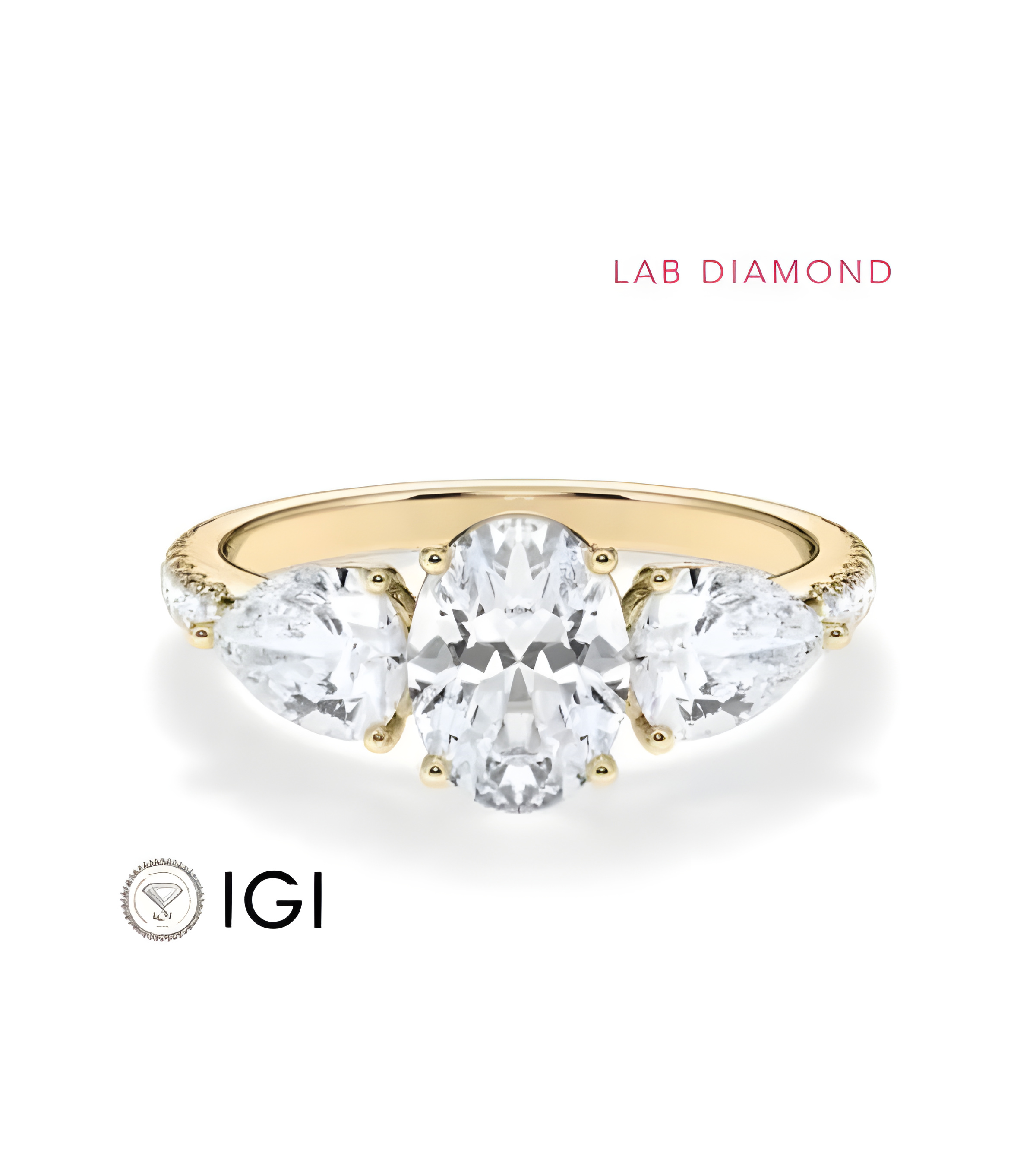 Gold or platinum engagement ring with various diamond cuts | Staring