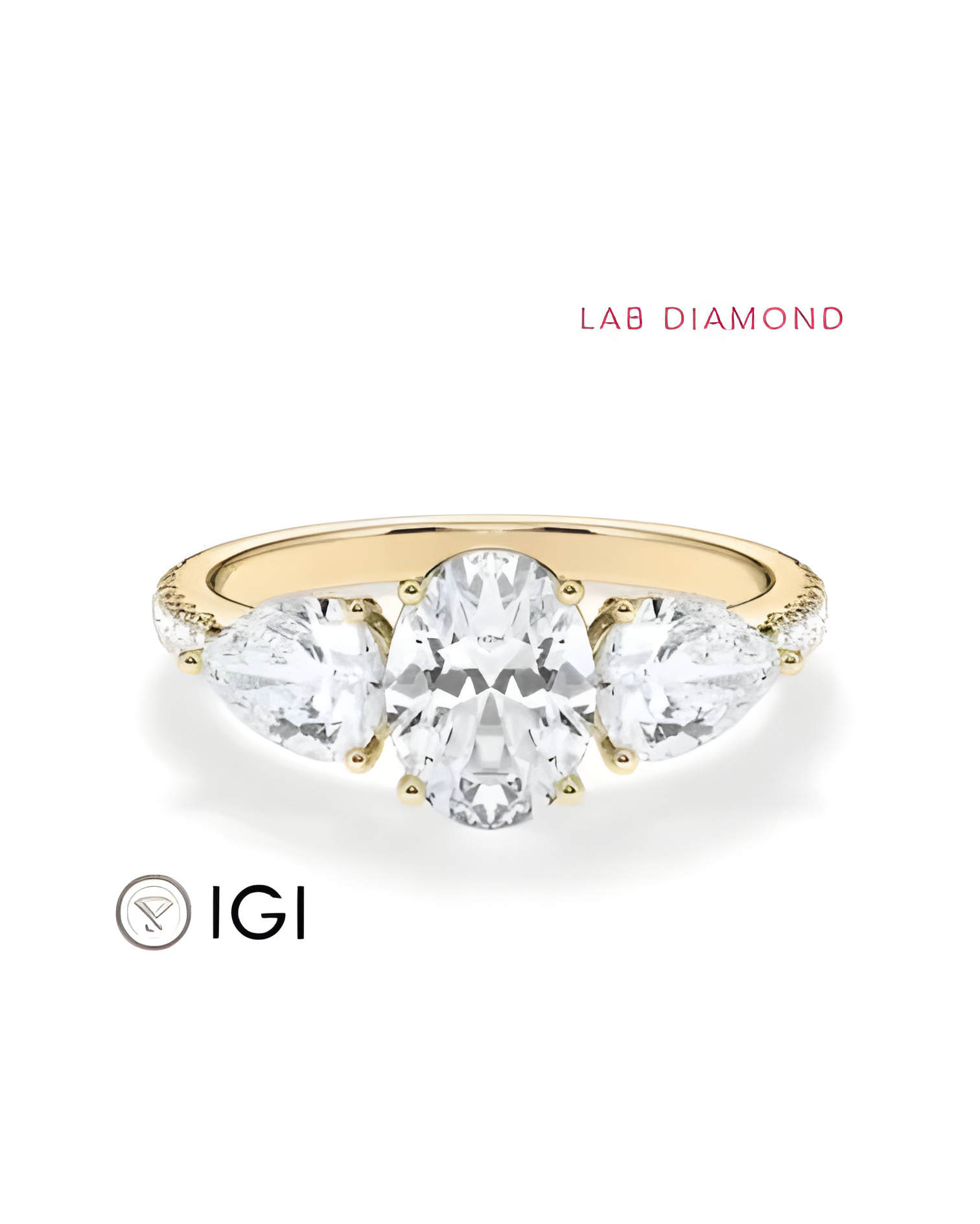 Gold or platinum engagement ring with various diamond cuts | Staring