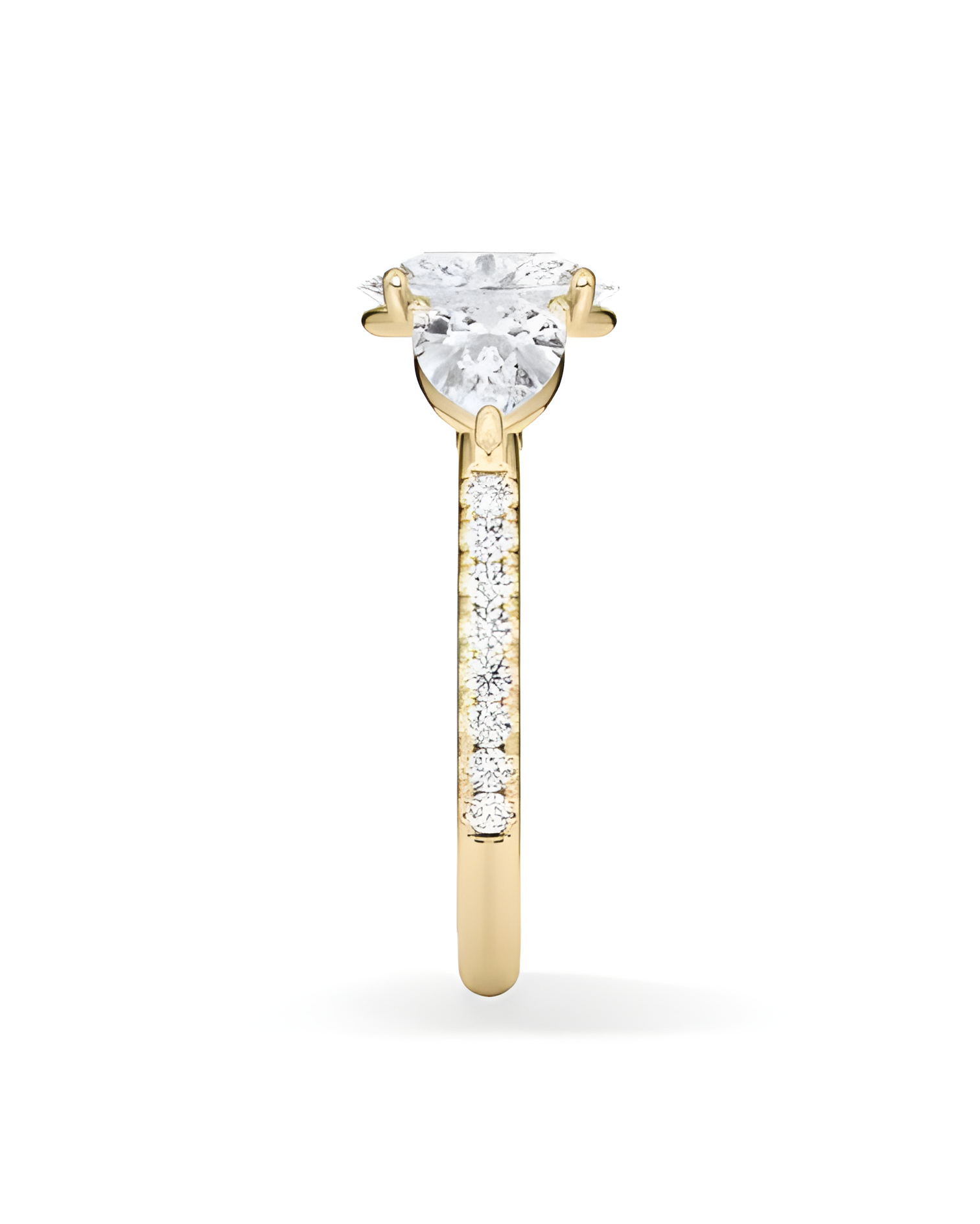 Gold or platinum engagement ring with various diamond cuts | Staring
