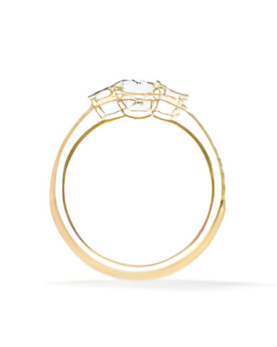 yellow Gold engagement ring with various diamond cuts | Staring
