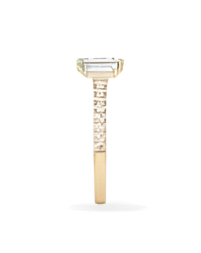 yellow Gold engagement ring with various diamond cuts | Staring