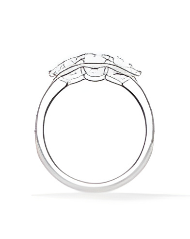 Gold or platinum engagement ring with various diamond cuts | Staring
