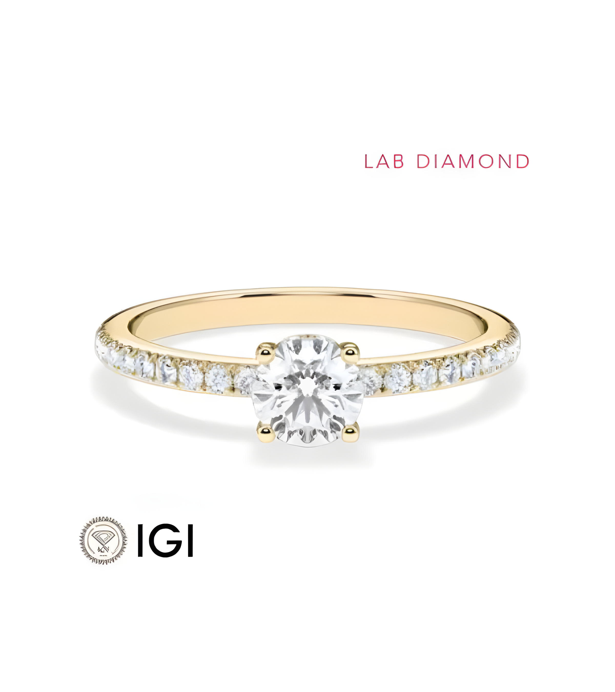 Pavé engagement rings with ethical lab-grown diamonds