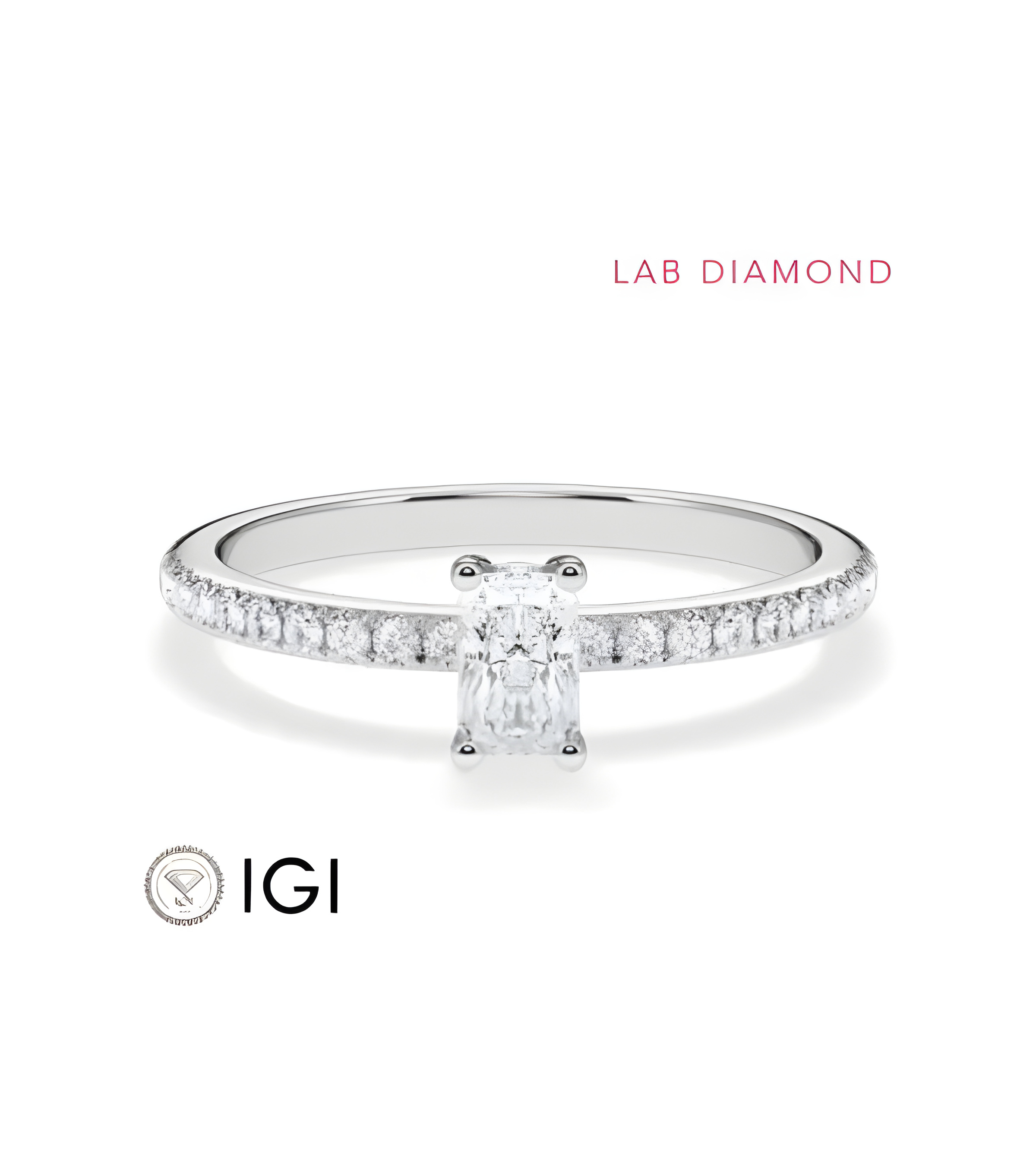 Anells de compromís pavé amb diamants ètics de laboratori | Staring