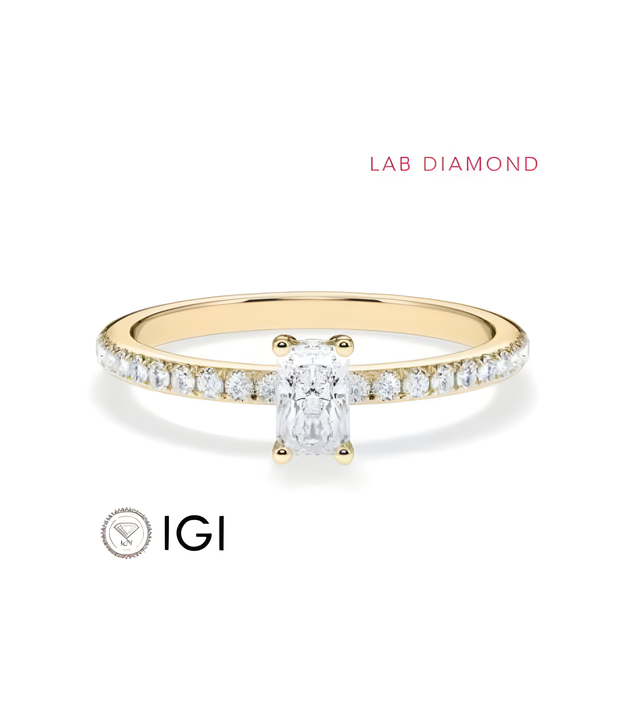 Anells de compromís pavé amb diamants ètics de laboratori | Staring