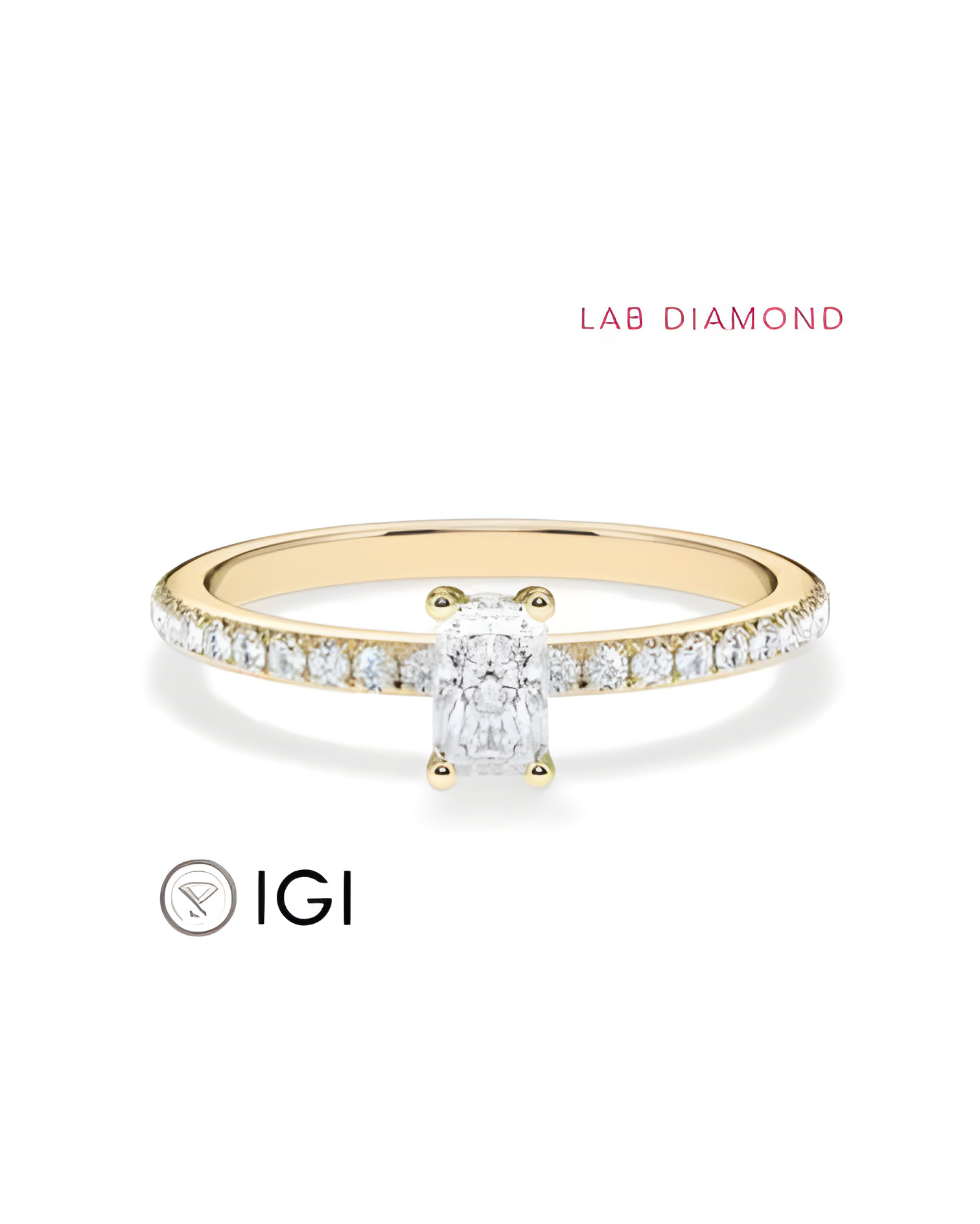 Anells de compromís pavé amb diamants ètics de laboratori | Staring