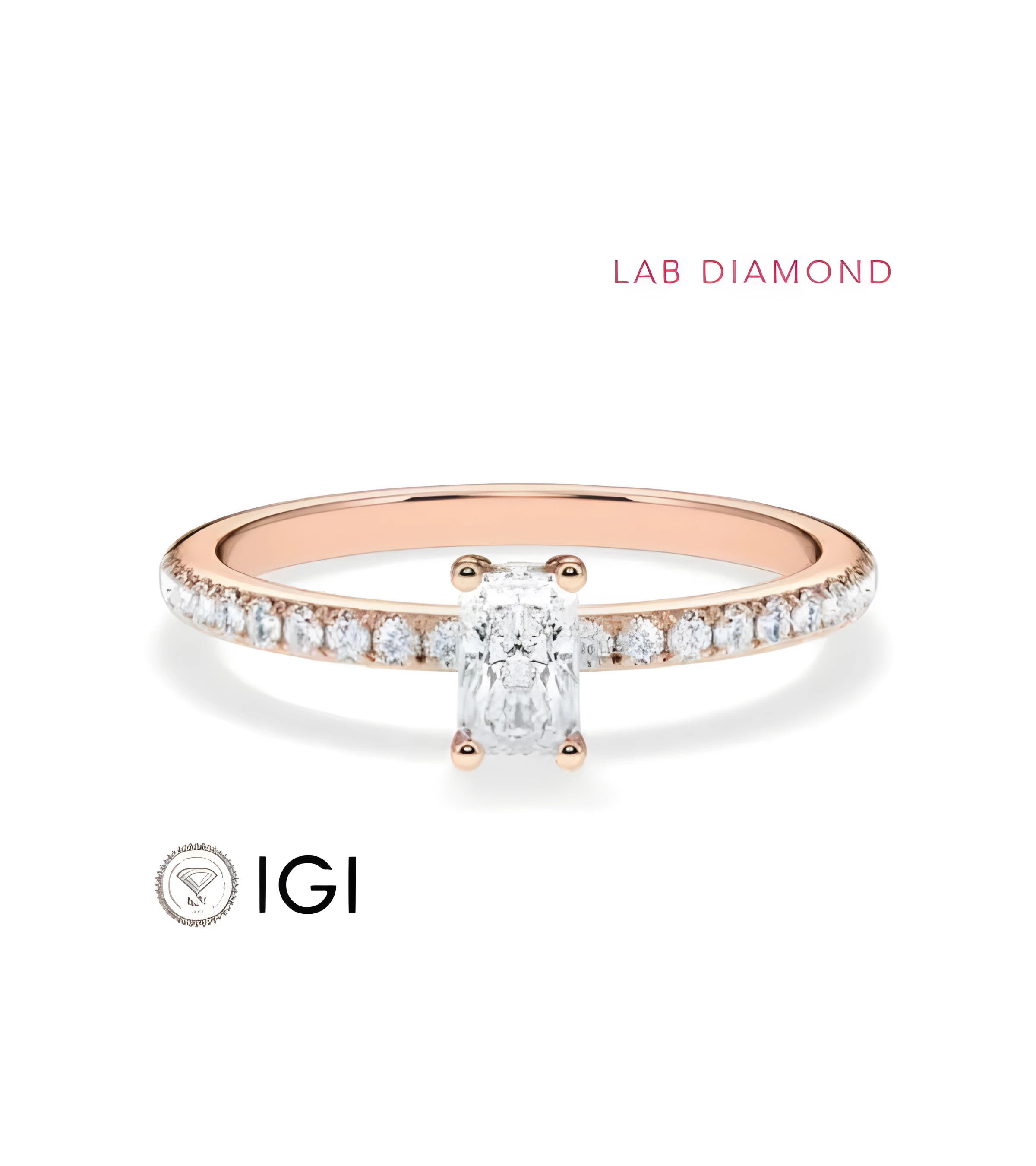 Anells de compromís pavé amb diamants ètics de laboratori | Staring