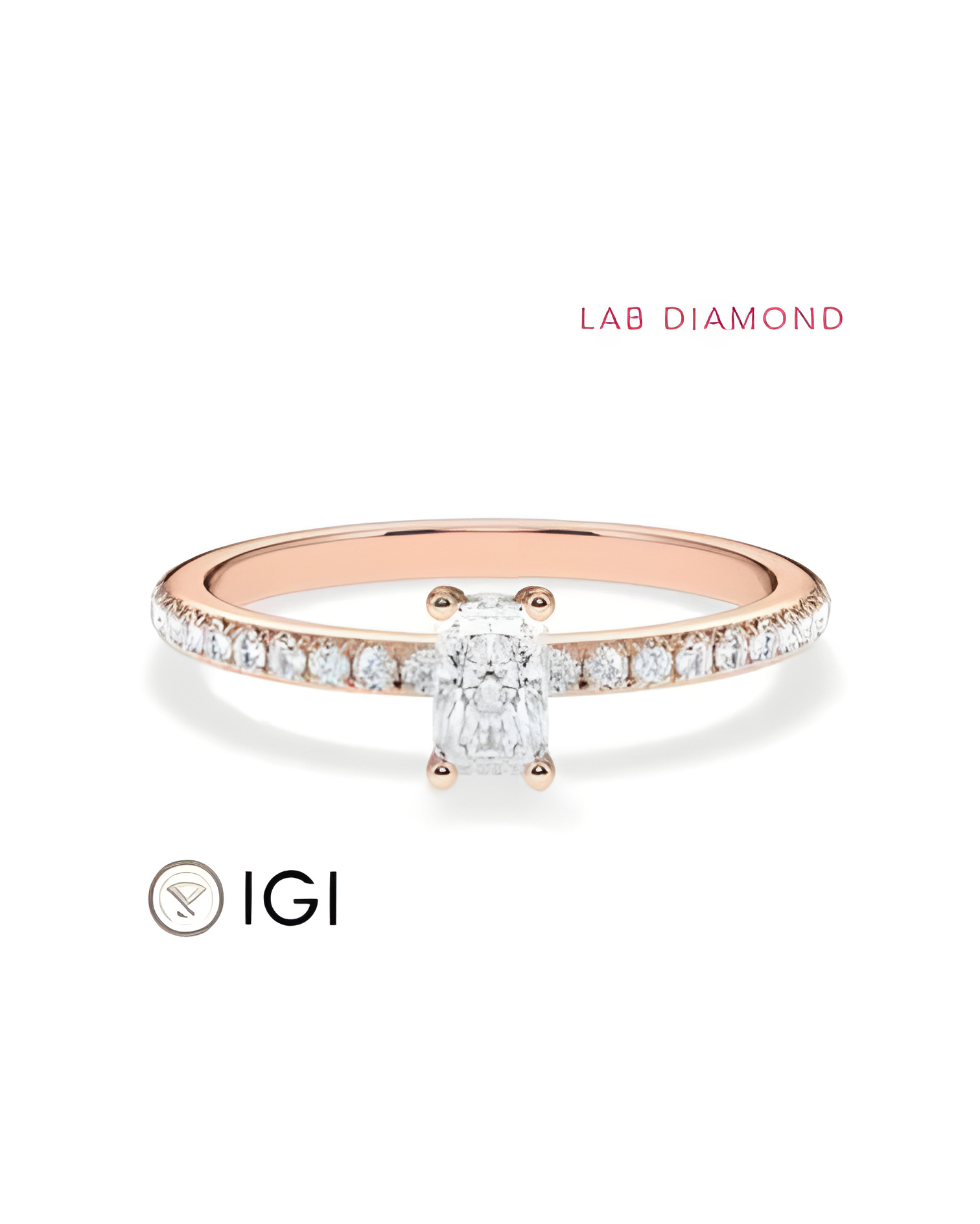 Anells de compromís pavé amb diamants ètics de laboratori | Staring