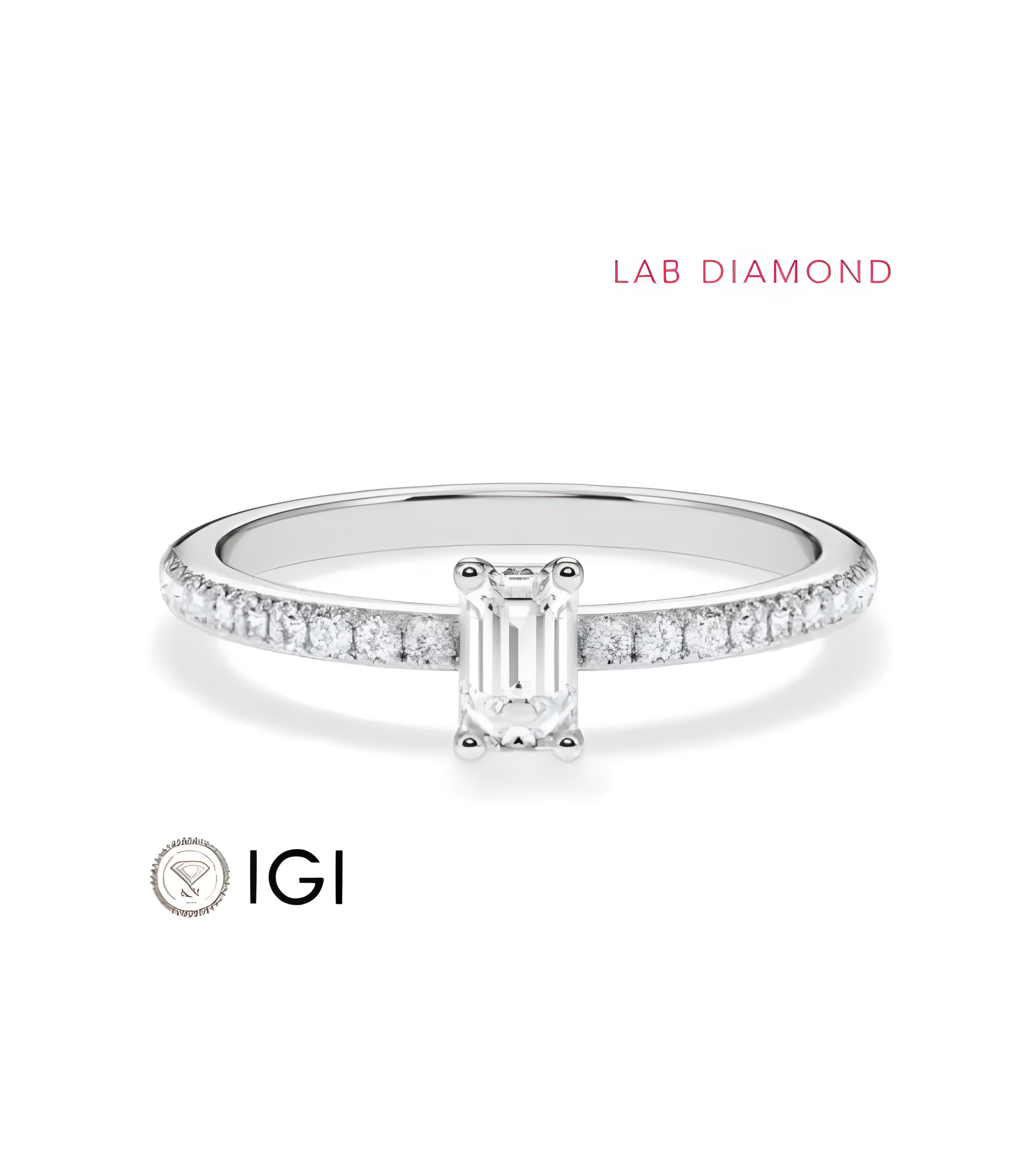 Anells de compromís pavé amb diamants ètics de laboratori | Staring