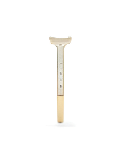 Platinum combined Pavé engagement rings with lab-grown diamonds | Staring