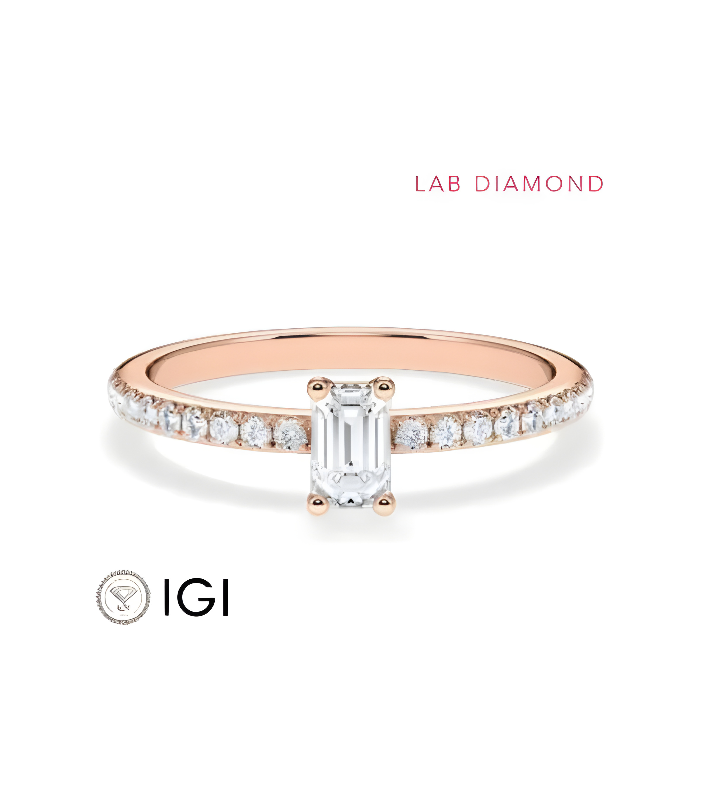 Anells de compromís pavé amb diamants ètics de laboratori | Staring